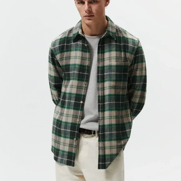 flannel shirt men zara